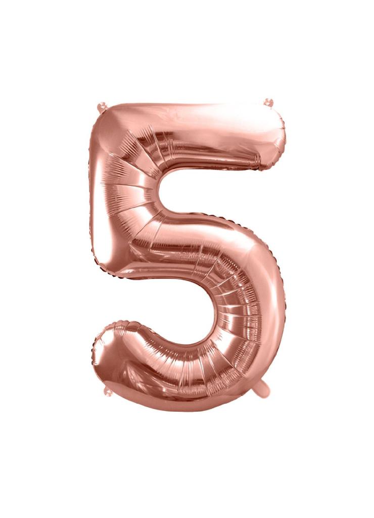 Balon foliowy metalizowany Cyfra ''5'' w kolorze różowego złota