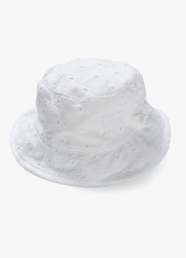 Bawełniany biały kapelusz dziewczęcy z ozdobną kokardką