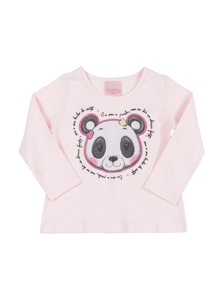 Różowa bluzka dla niemowlaka z Pandą