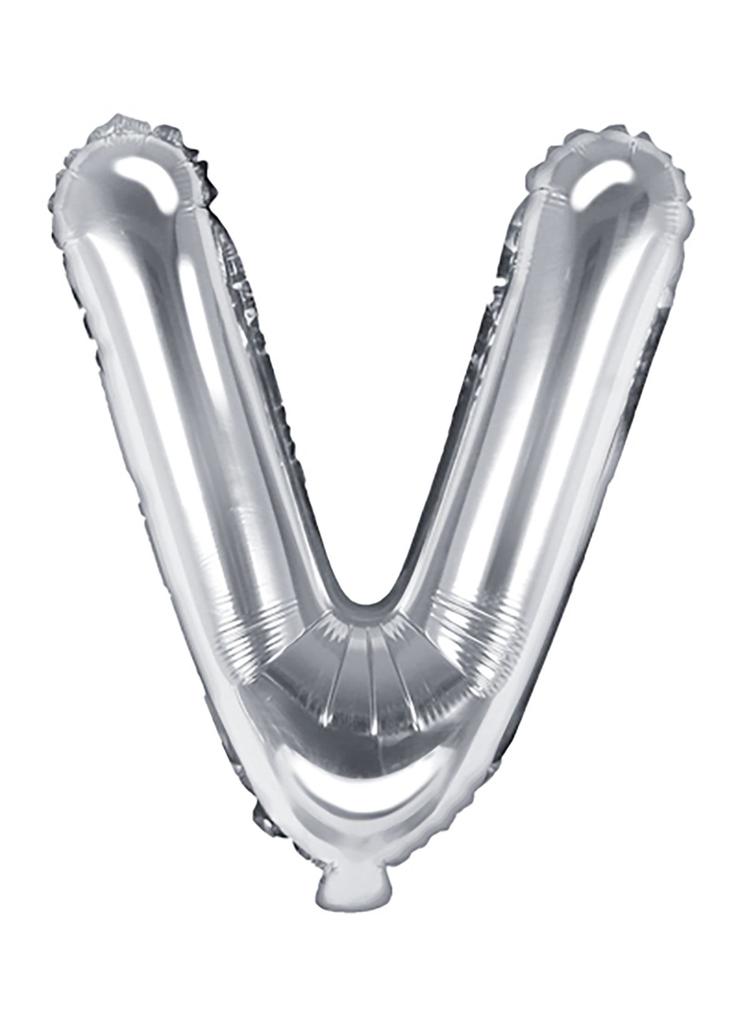Balon foliowy Litera ''V'' 35cm - srebrny