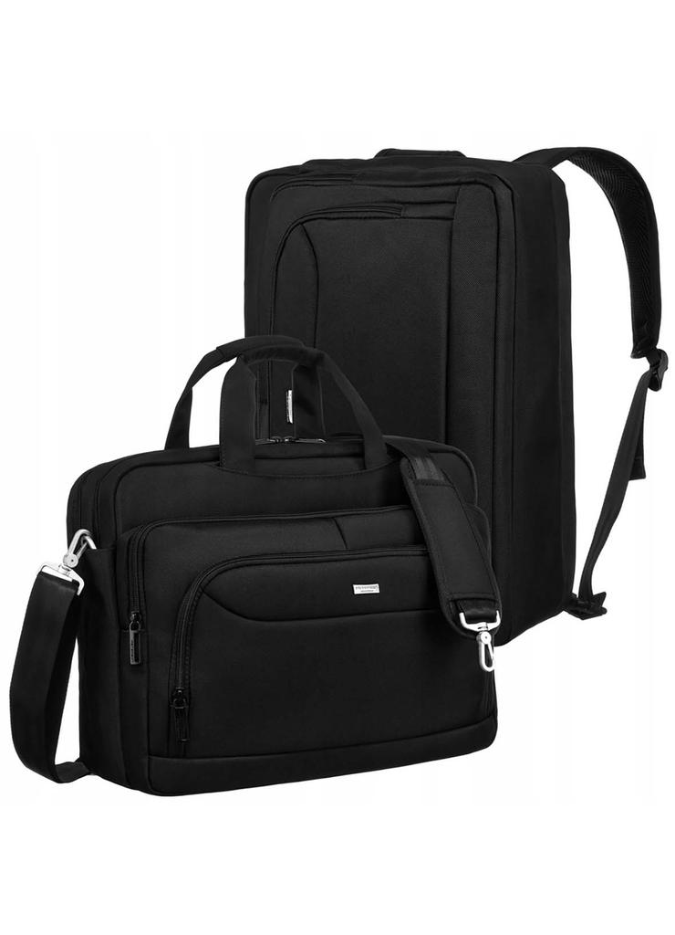 Czarna torba-plecak 2w1 na laptopa - Peterson