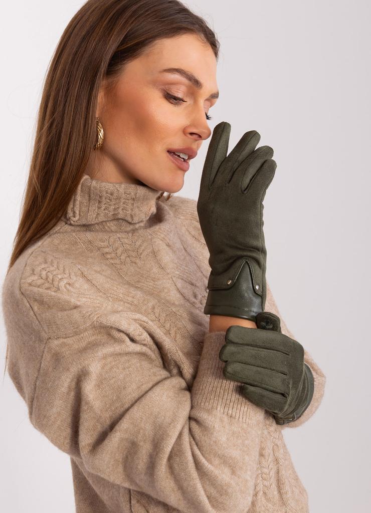 Dotykowe rękawiczki damskie khaki