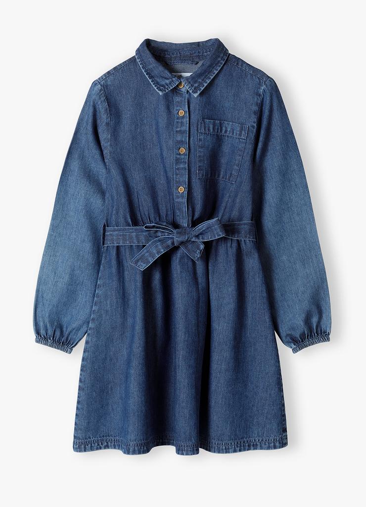 Niebieska jeansowa sukienka dla dziewczynki - 5.10.15.