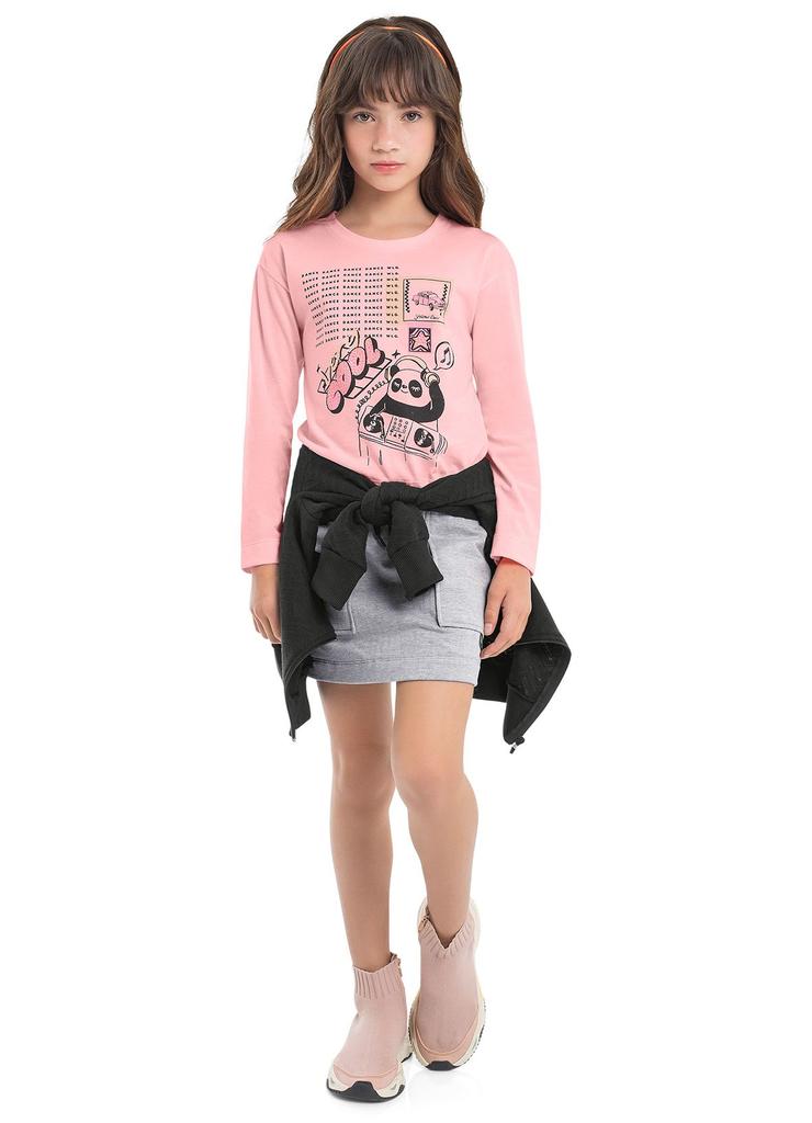 Różowa bluzka dla dziewczynki z nadrukiem