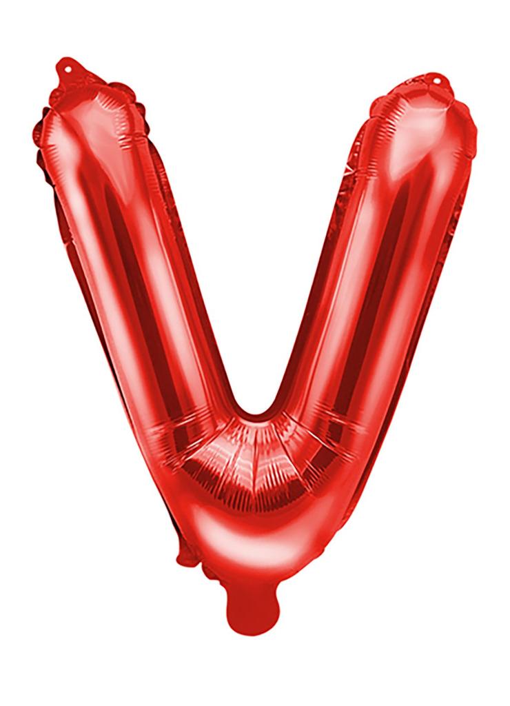 Balon foliowy Litera ''V'' 35cm - czerwony
