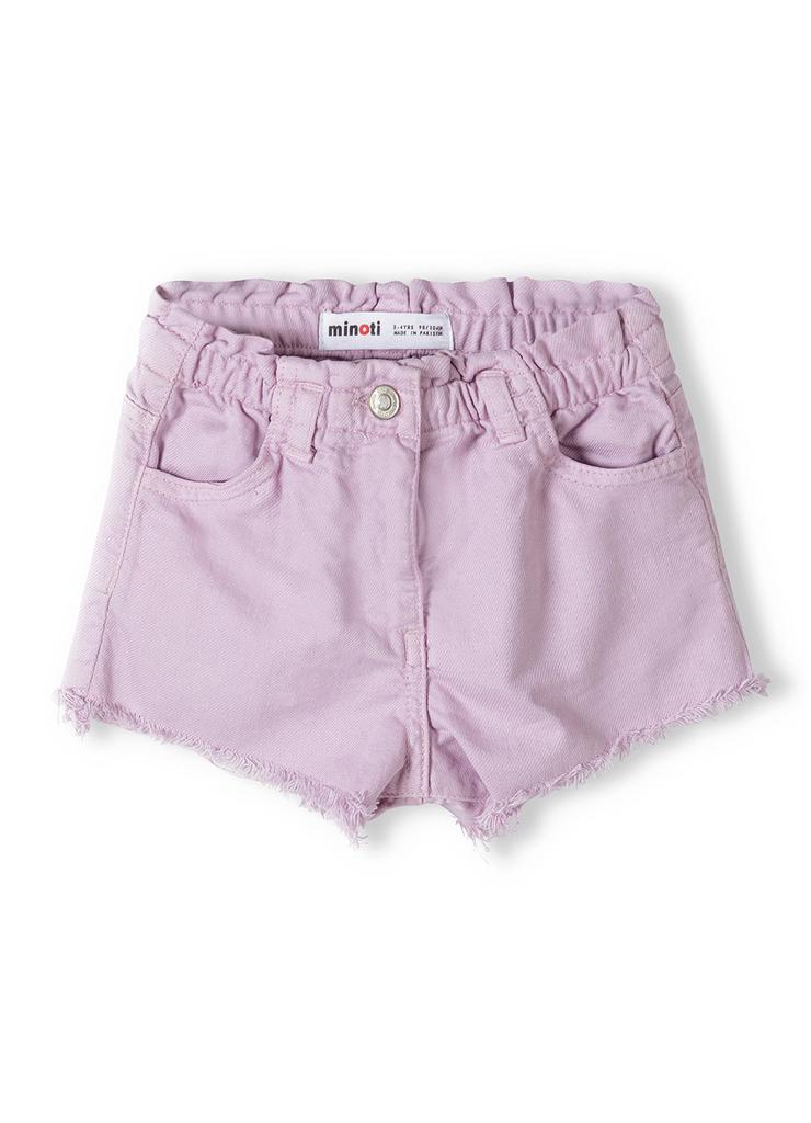 Krótkie spodenki tkaninowe dla dziewczynki- fioletowe