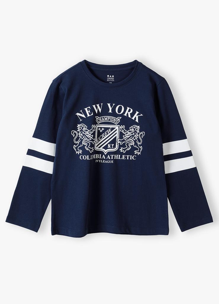 Bluza z długim rękawem granatowa - New York - Limited Edition