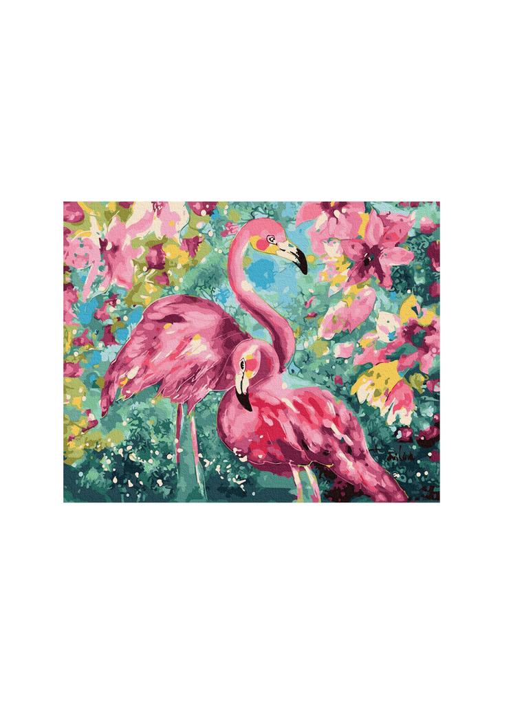 Malowanie po numerach 40x50 na ramie Flamingi w kolorach