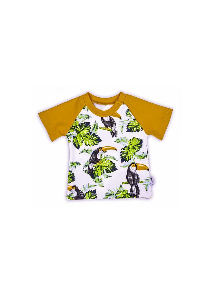 Bawełniany t-shirt chłopięcy w tropikalny wzór TUKAN