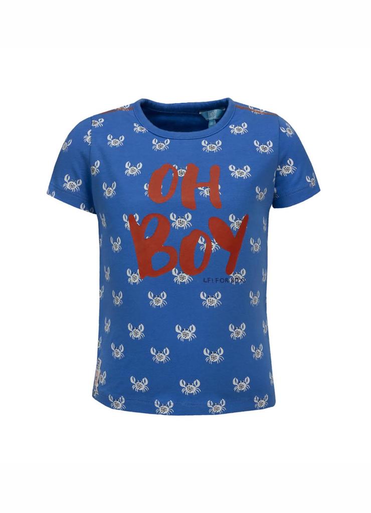 T-shirt chłopięcy, niebieski, Oh Boy, Lief