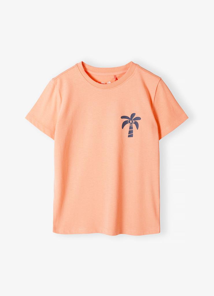 Bawełniany brzoskwiniowy t-shirt chłopięcy 5.10.15.