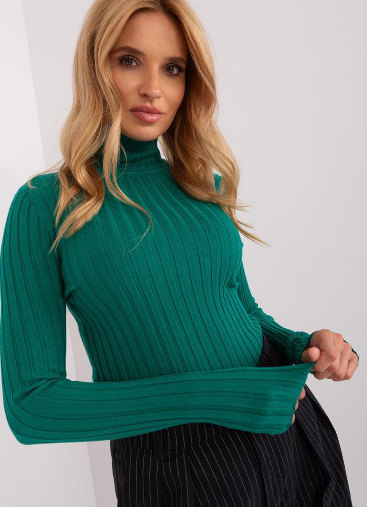 Sweter/golf damski zielony