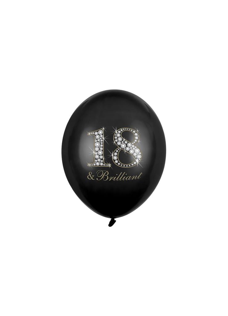 Balony 18 & Brilliant 30 cm - Pastel Black 50 sztuk