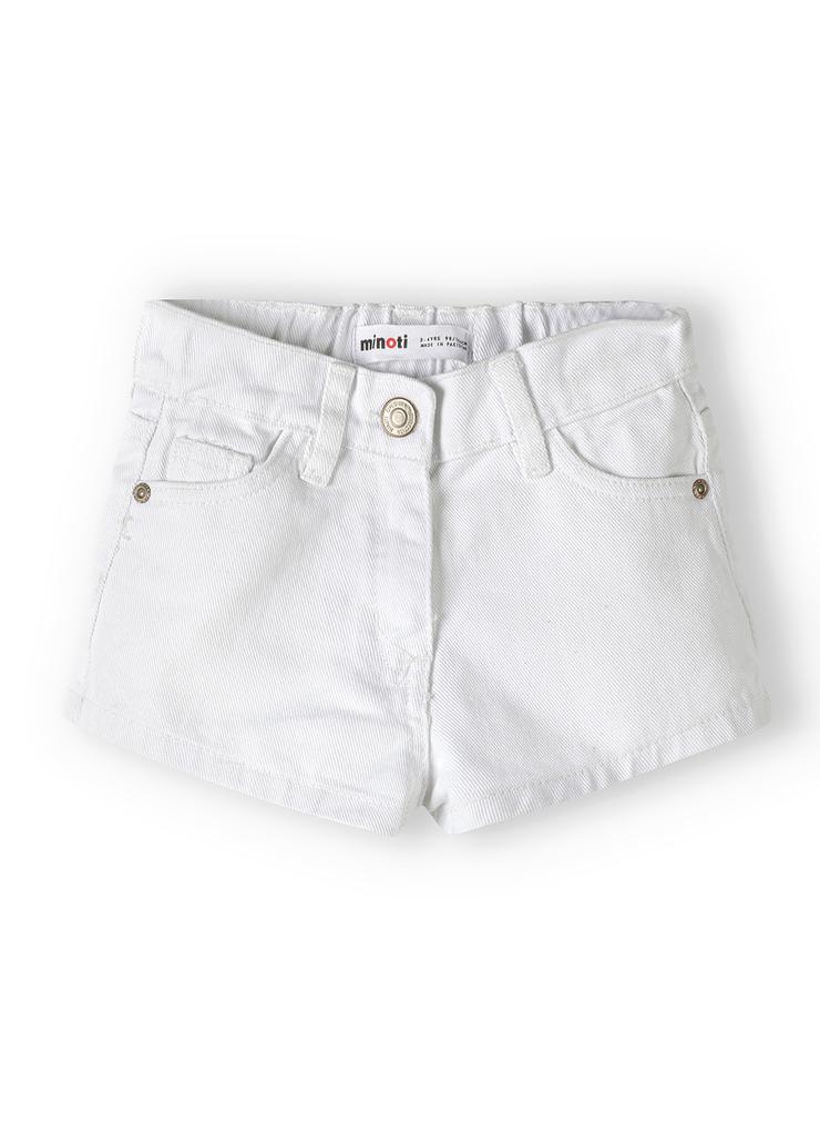 Białe szorty jeansowe dla małej dziewczynki