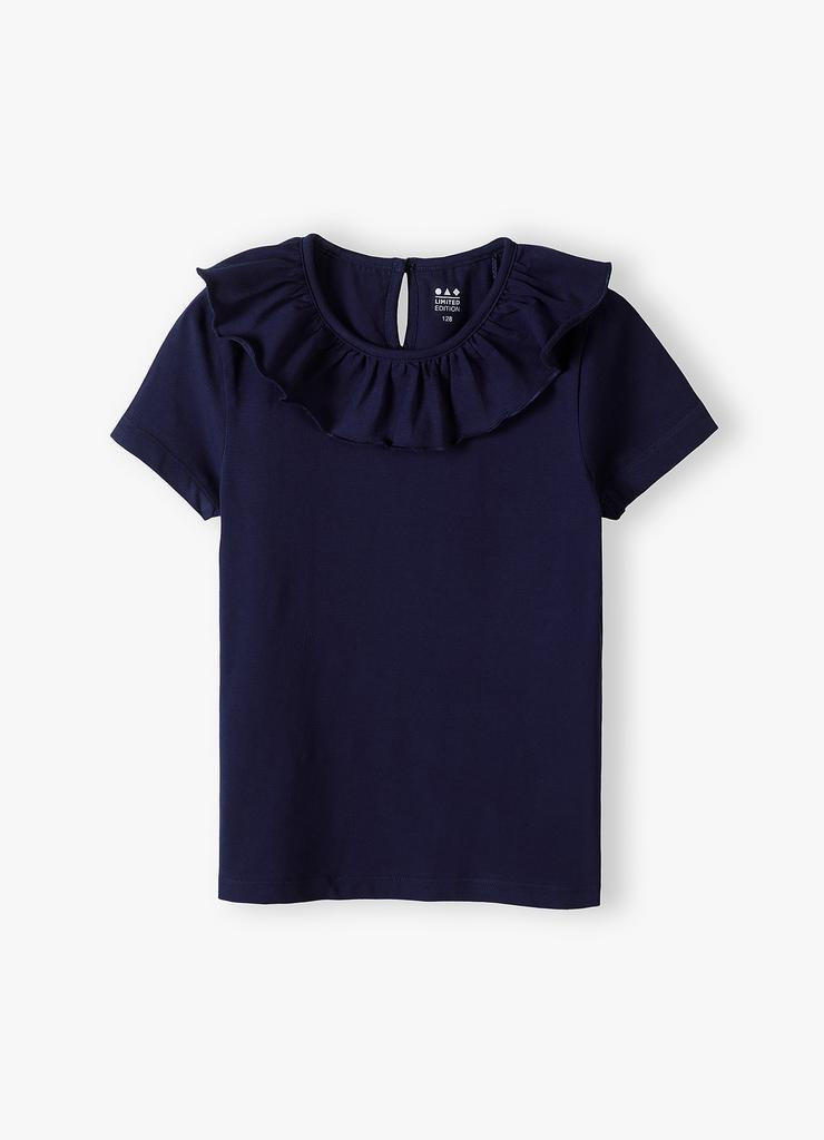 Granatowa bluzka dziewczęca z kołnierzykiem - Limited Edition