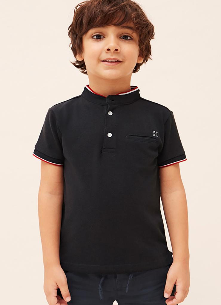 Koszulka polo z krótkim rękawem dla chłopca Mayoral - szara