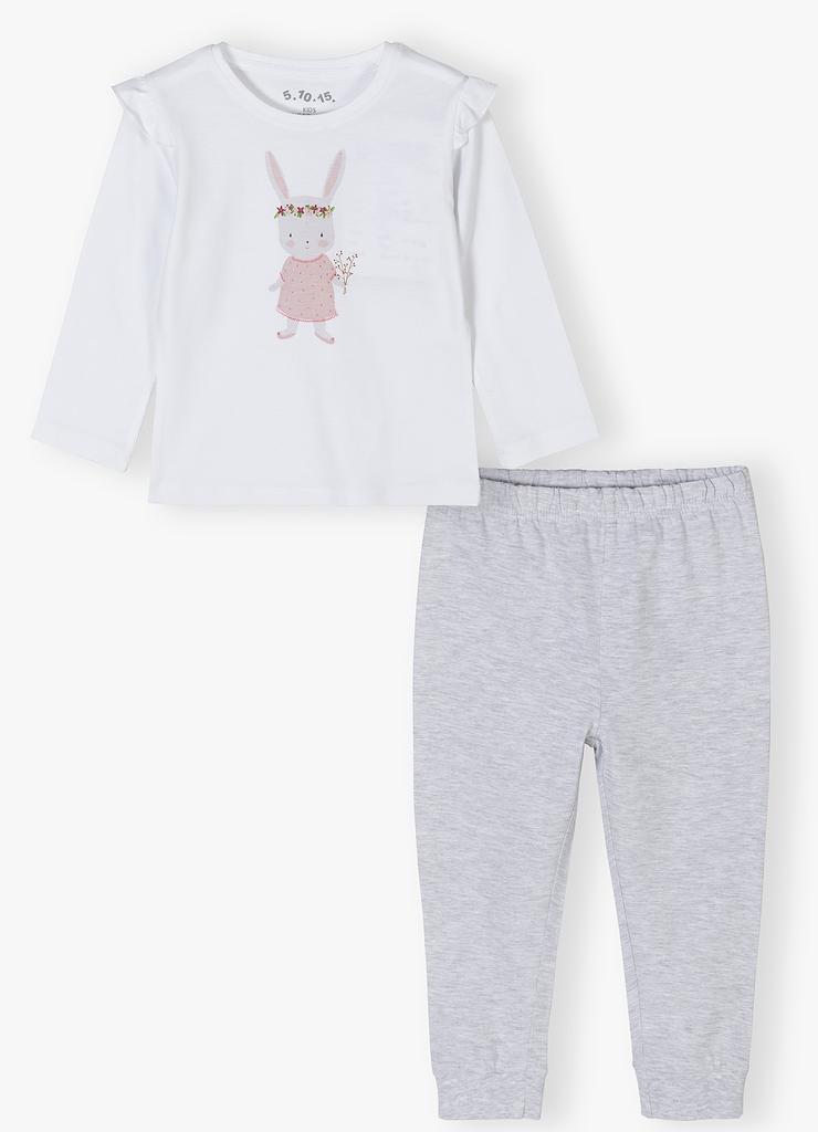 Piżama z nadrukiem królika dla dziewczynki