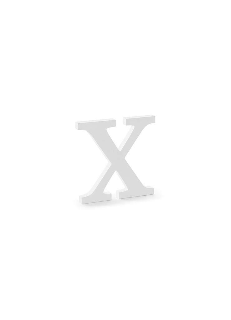 Drewniana litera X biała 19,5x19cm - 1 szt.