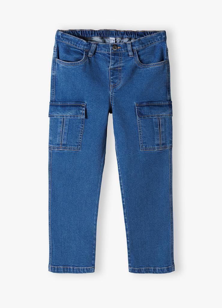 Szerokie jeansowe spodnie dziewczęce typu cargo - 5.10.15.