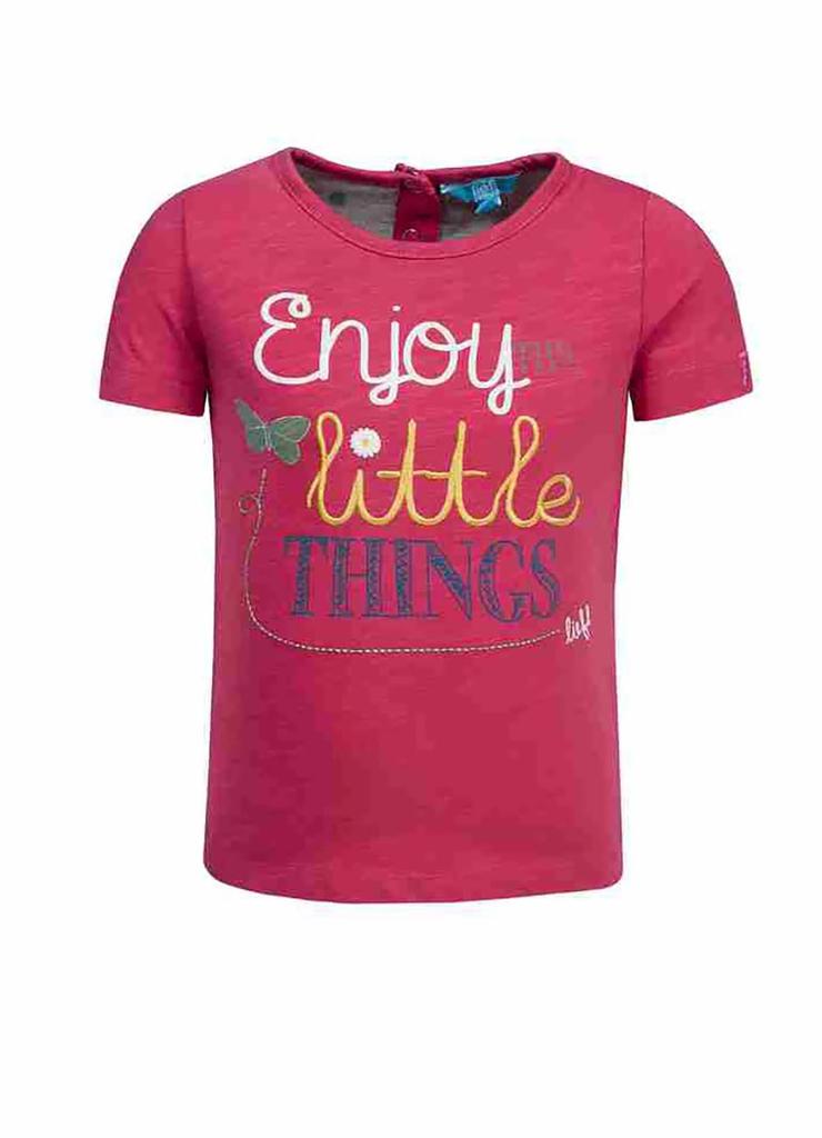 T-shirt dziewczęcy - Enjoy little things - różowy - Lief