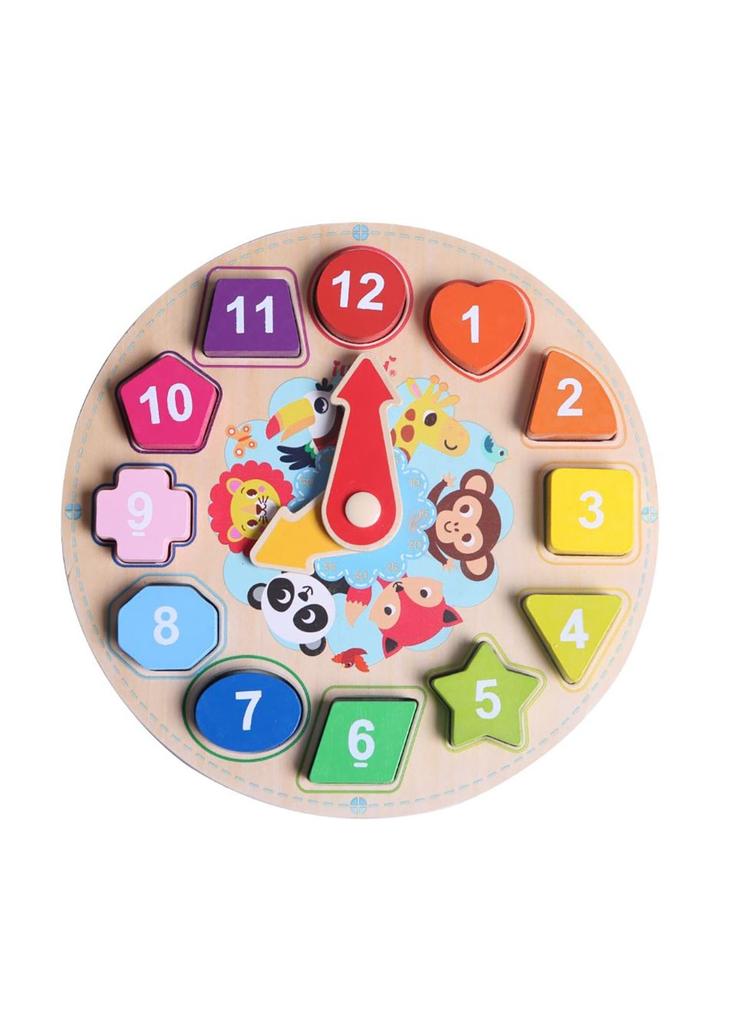 Zegar drewniany - układanka do nauki - wiek 2+