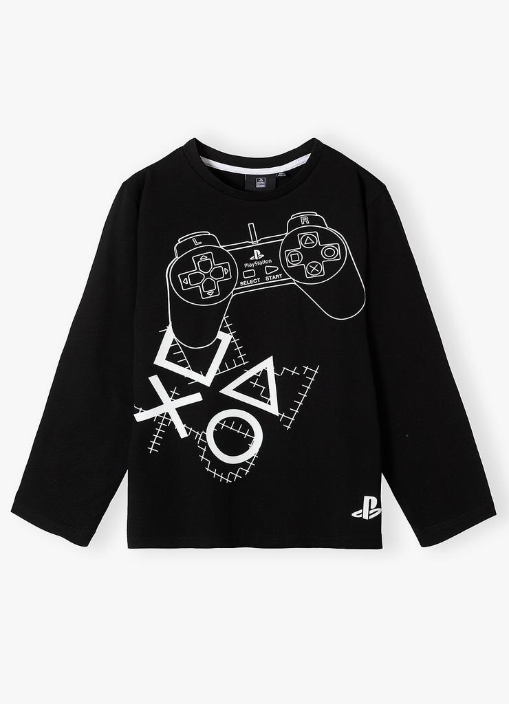 Bluzka chłopięca bawełniana czarna PlayStation