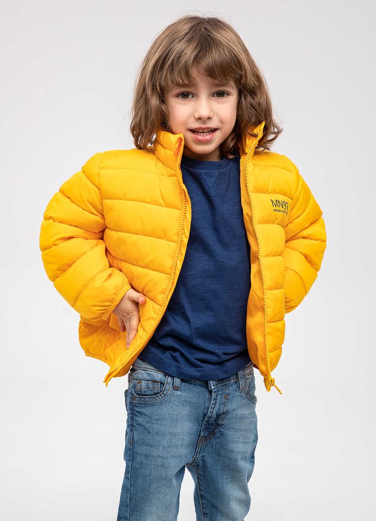 Wiosenna kurtka przejściowa chłopięca ze stójką - żółta