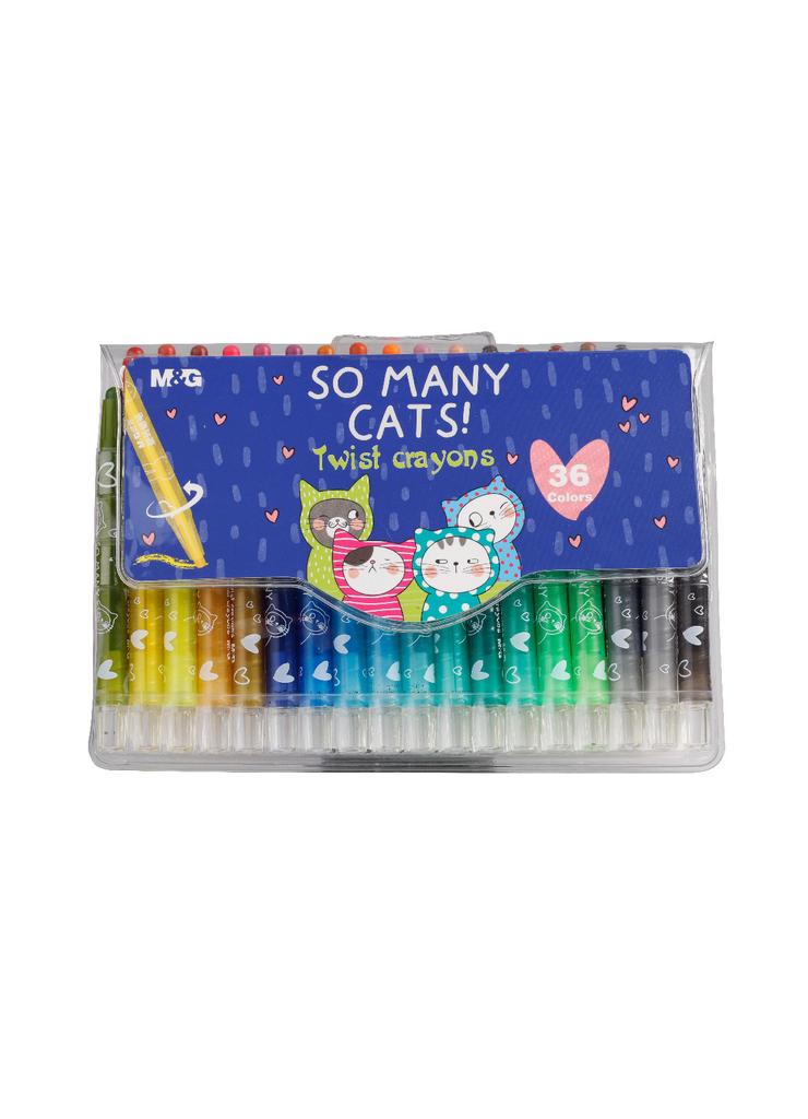 Kredki twistery So Many Cats, wykręcane - 36 kolorów