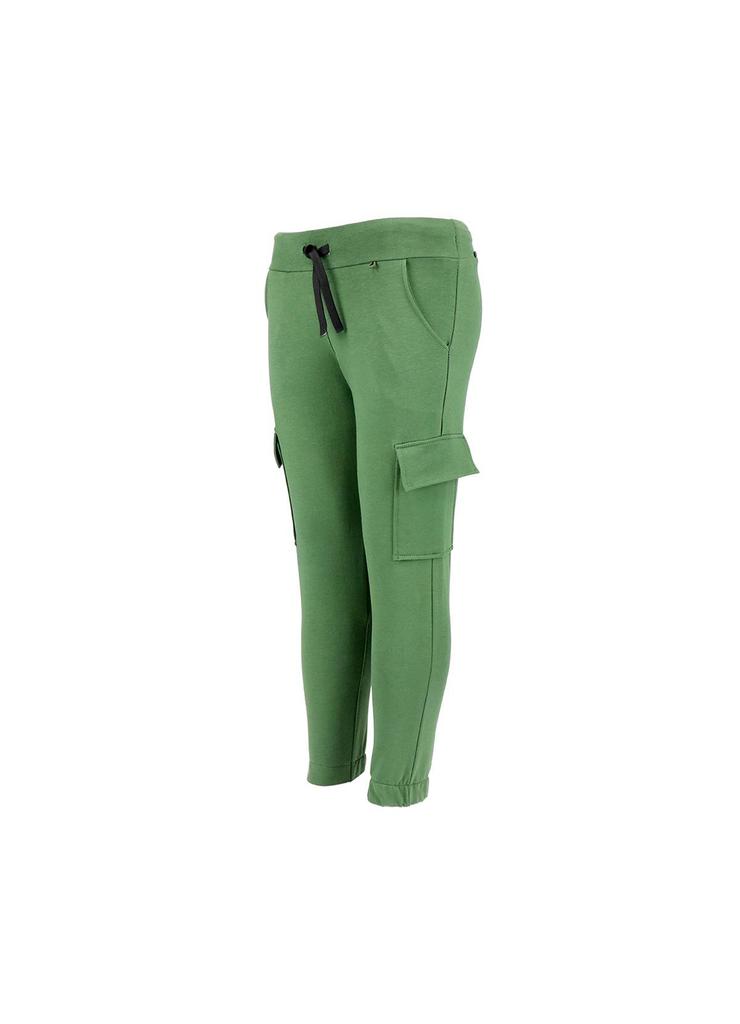 Dziewczęce spodnie dresowe bojówki zielone