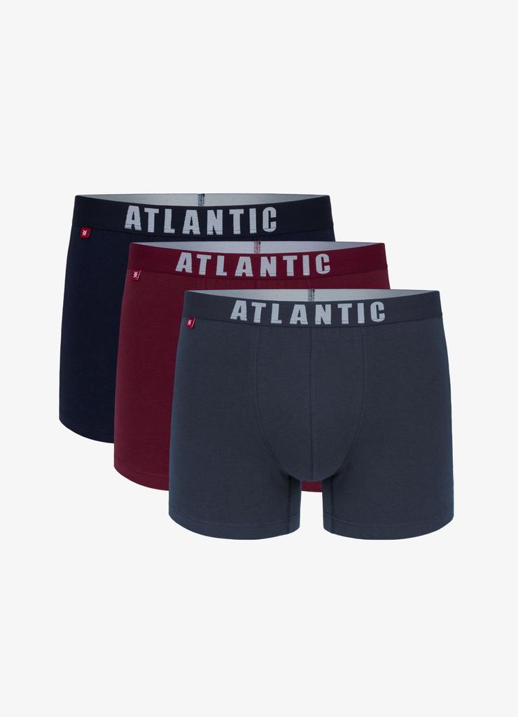 Atlantic męskie bokserki gładkie z bawełny 3-pak