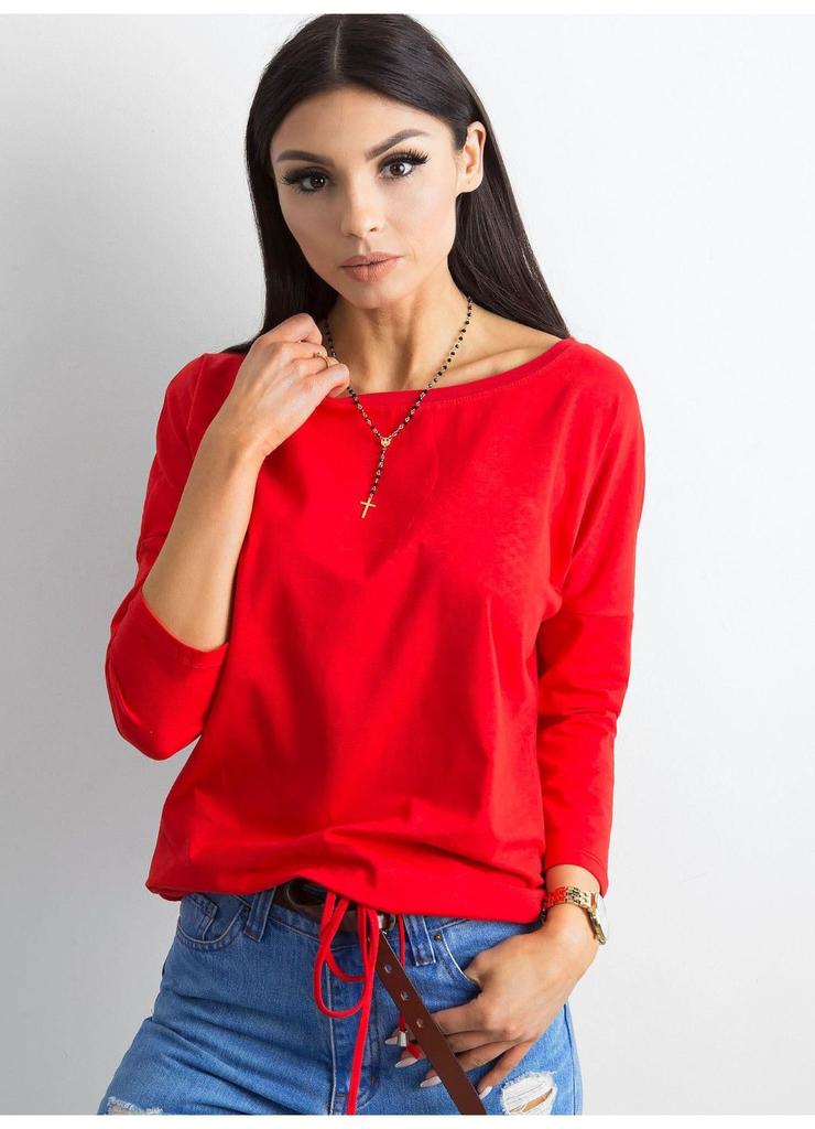 Bluzka damska z wiązaniem - czerwona