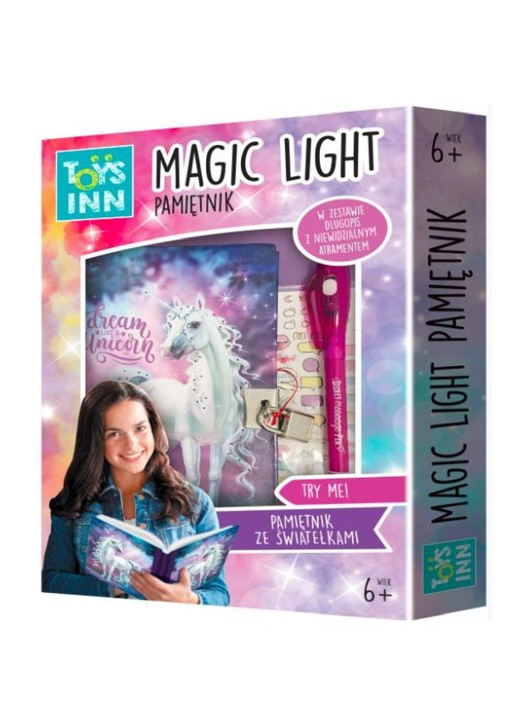 Stnux Pamiętnik Magic Light Unicorn z lampkami LED + długopis i naklejki