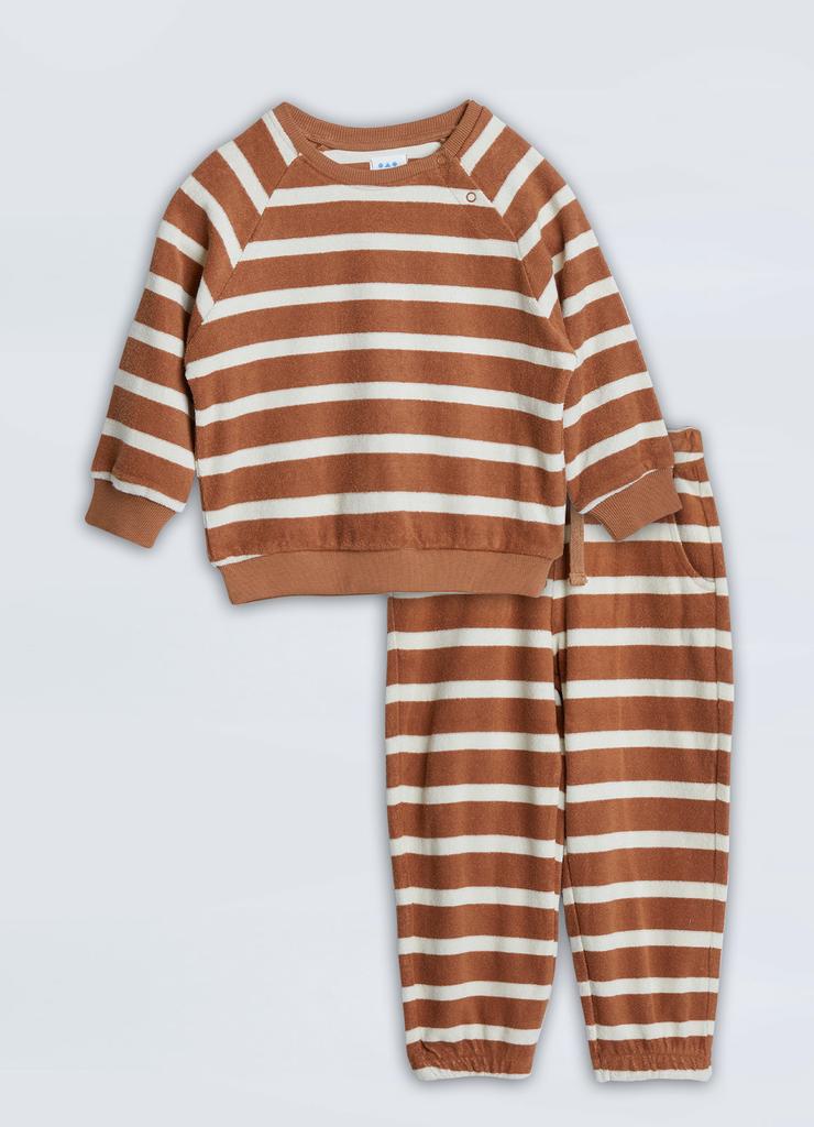 Bawełniany komplet dresowy dla niemowlaka w paski - unisex - Limited Edition