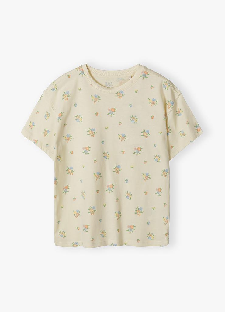 T-shirt dziewczęcy w kwiatki - Limited Edition