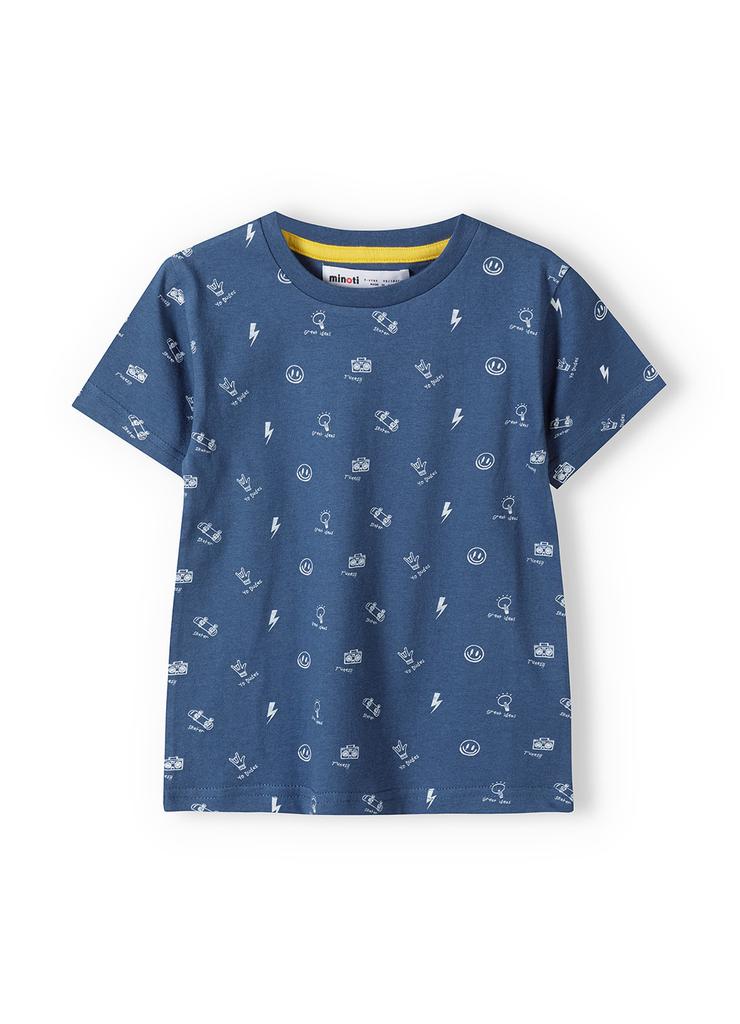 Granatowy t-shirt dla niemowlaka z bawełny