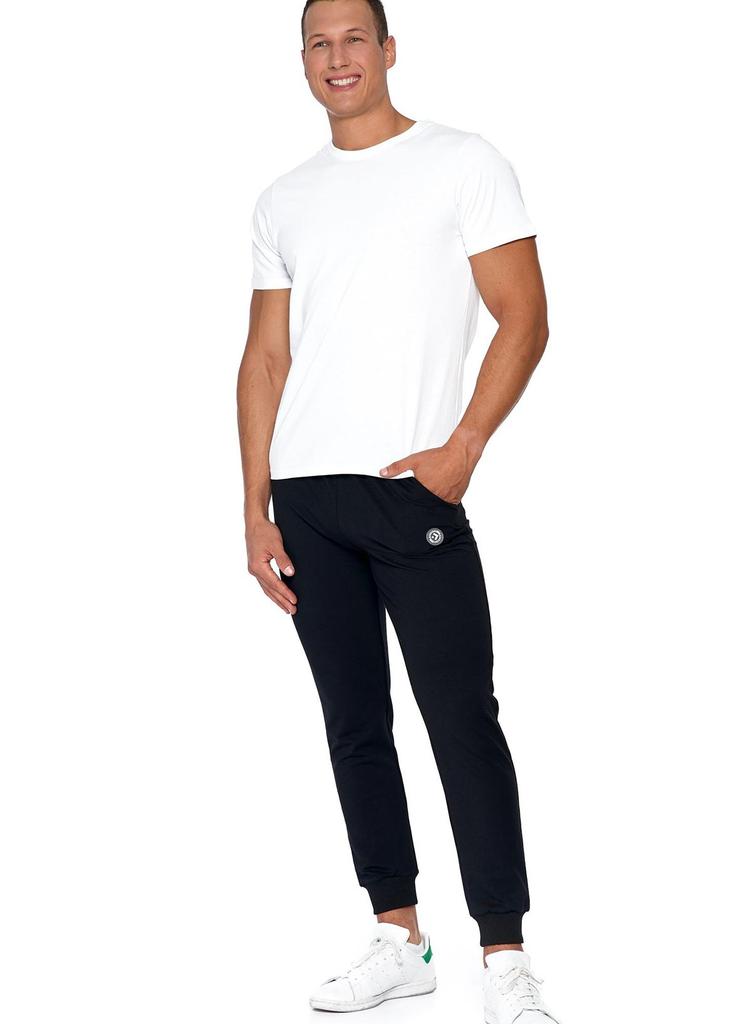 Bawełniane t -shirty męskie z okrągłym dekoltem - 2 pak - biały - czarny