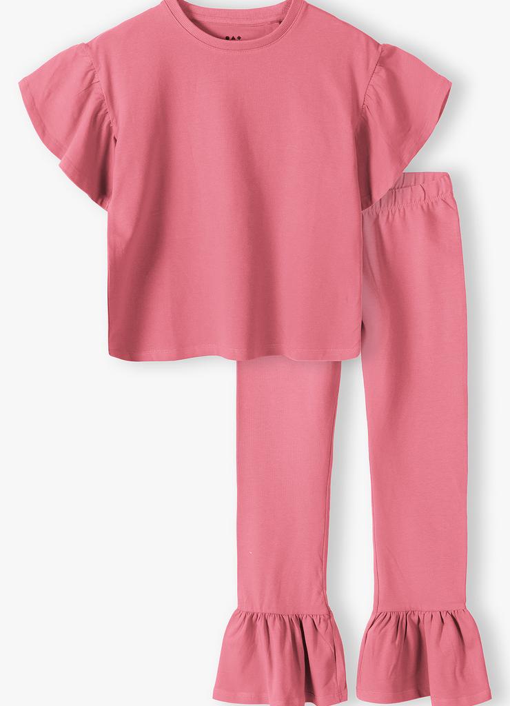 Komplet ubrań dla dziewczynki - t-shirt i spodnie - różowy - Limited Edition