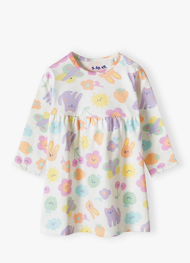 Kolorowa dzianinowa sukienka dla niemowlaka- 5.10.15.