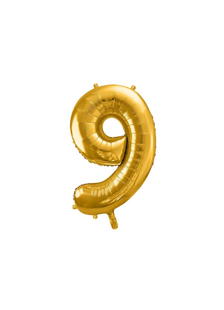 Balon foliowy metalizowany Cyfra ''9'' w kolorze złotym