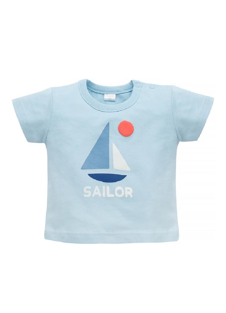 Bawełniany t-shirt dla niemowlaka Sailor - niebieski