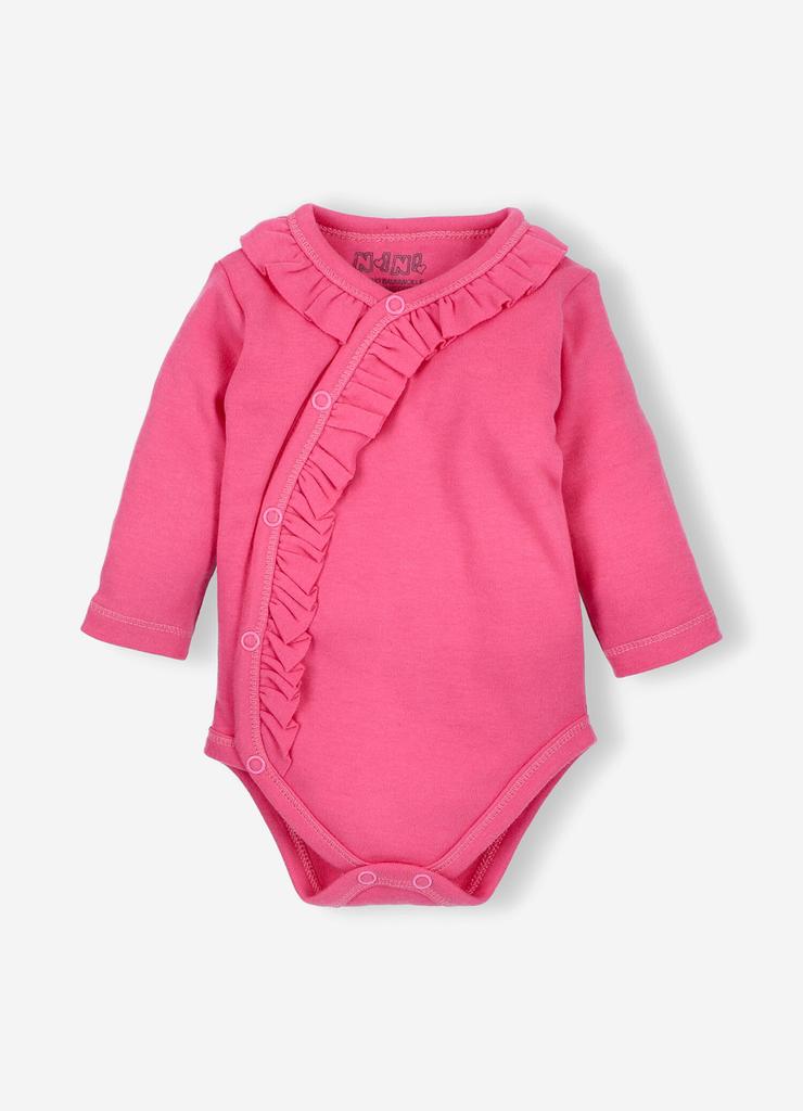 Body niemowlęce z bawełny organicznej dla dziewczynki - różowe - Nini