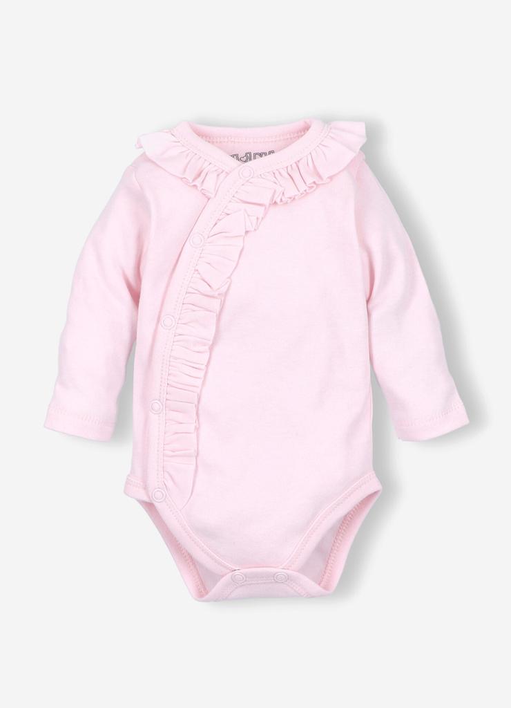 Body niemowlęce z bawełny organicznej dla dziewczynki - różowe