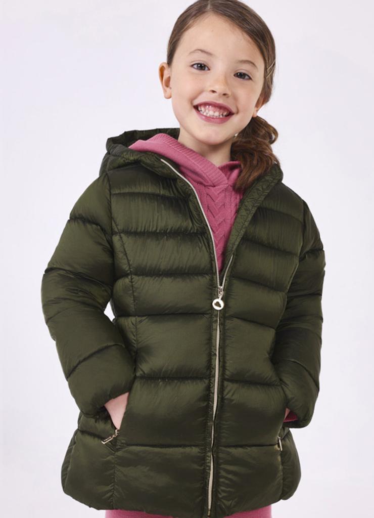 Zielona pikowana kurtka dziewczęca zimowa