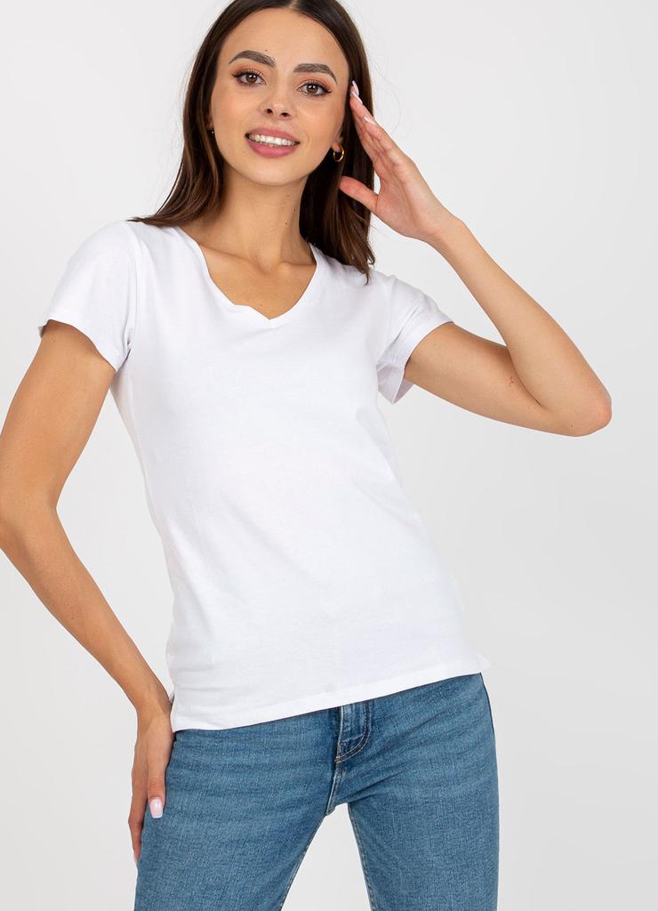Biały gładki t-shirt  z bawełny