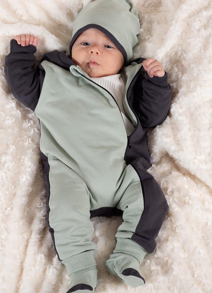 Bawełniana czapka niemowlęca w kolorze oliwkowym