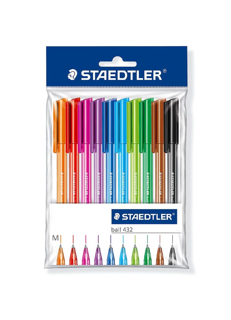 Długopis jednorazowy, trójkątny Staedtler, M - 10 kolorów