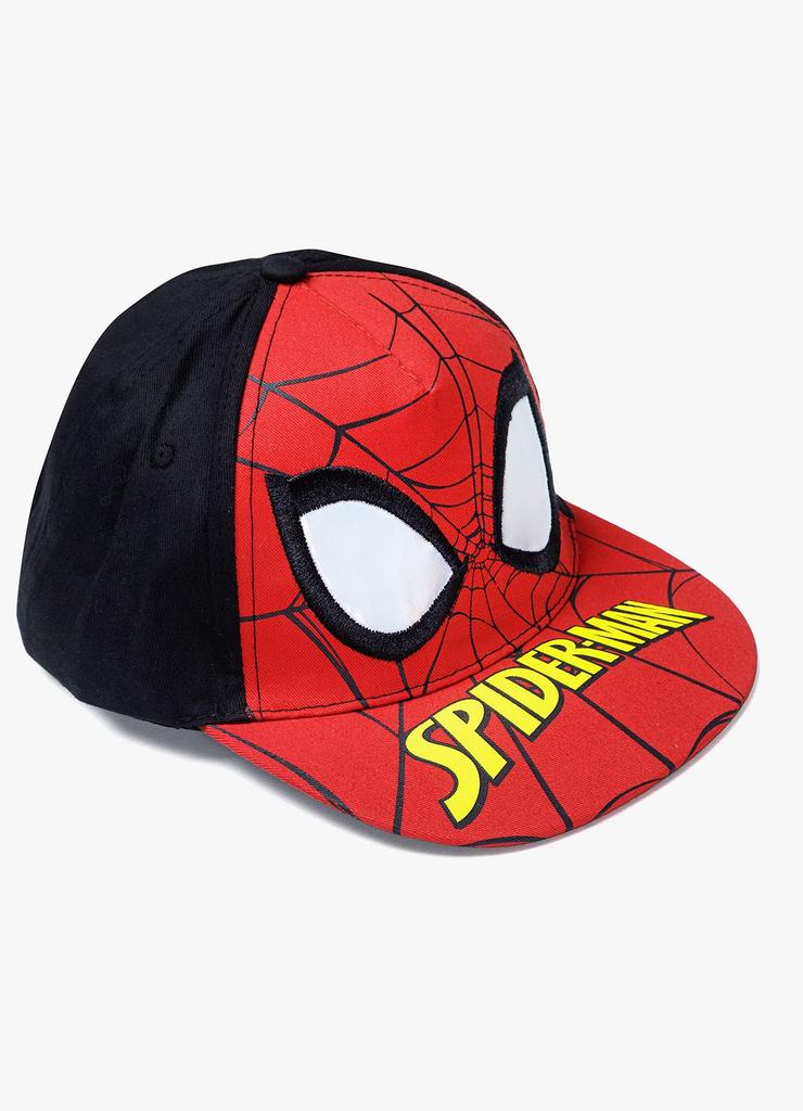 Bawełniana czapka chłopięca z daszkiem Spiderman - czarna