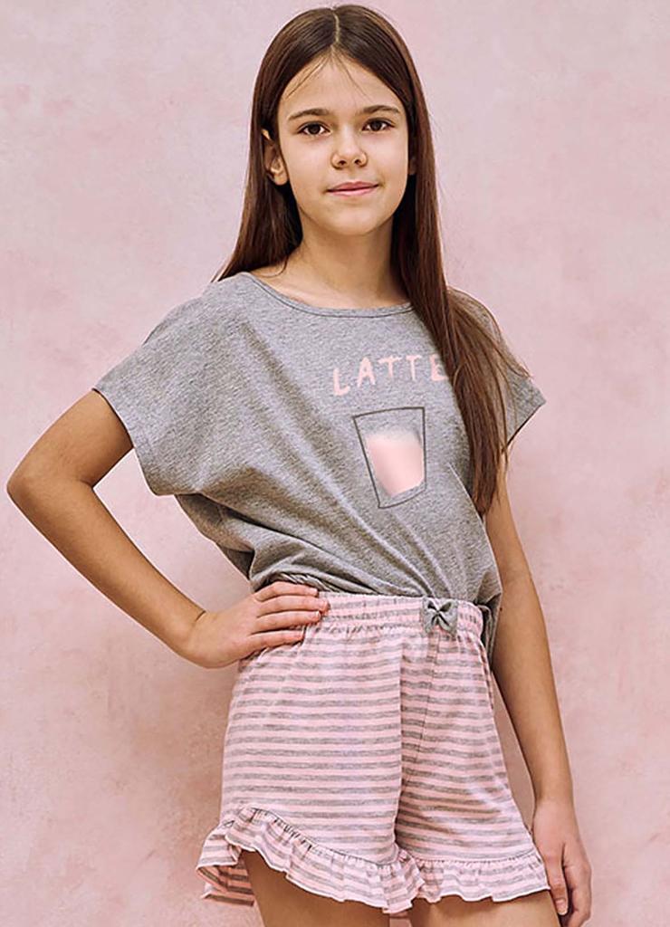 Dziewczęca piżama bawełniana Frankie Taro - Latte