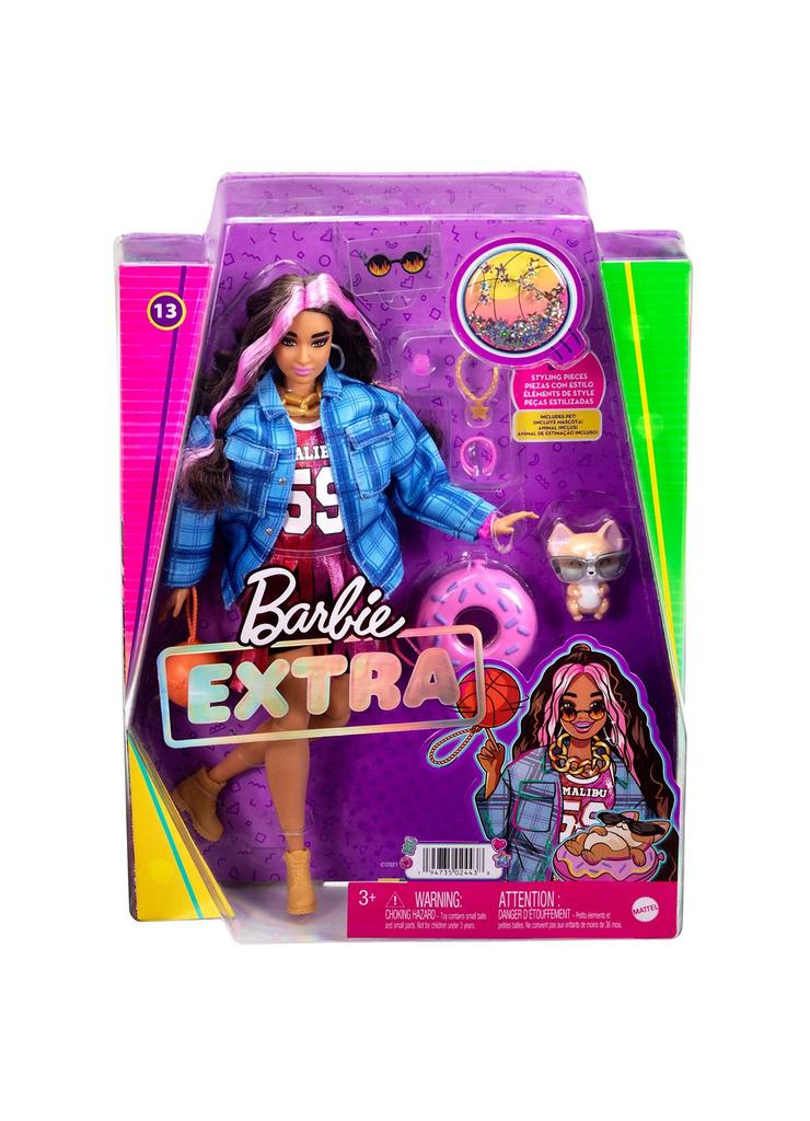 Barbie Extra Lalka Sportowa sukienka/Czarno-różowe włosy 3+