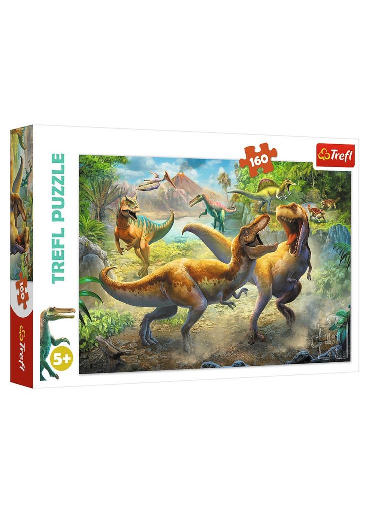 Puzzle 160 elementów Walczące Tyranozaury